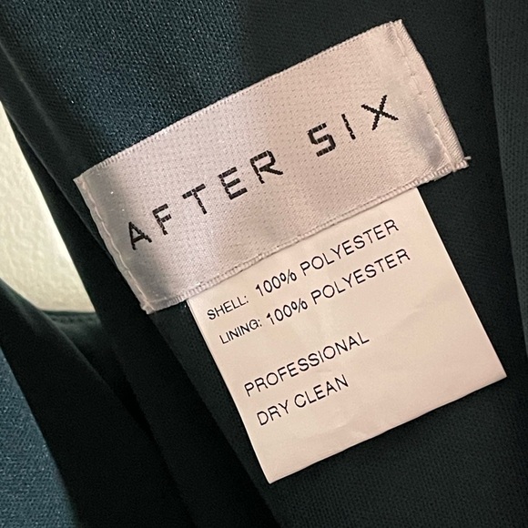 AFTER SIX One-Shoulder Chiffon Maxi Dress w/ Shirred Front Slit -Evergreen Sz 10 - Picture 10 of 12